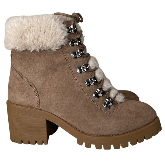 Madden Girl Hidde Faux Fur Combat Boots Size 7 - Picture 1 of 16